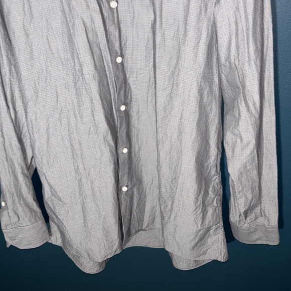 Ben Sherman Men’s Grey Crisscross Dress Shirt Size 17 - Picture 5 of 8